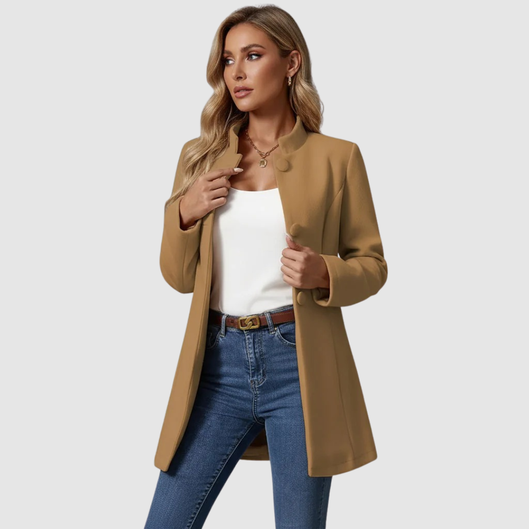 Natalia - Klasyczny damski płaszcz o dopasowanym kroju