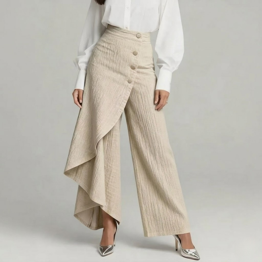 Élise – Spodnie kopertowe z lekkiego denimu