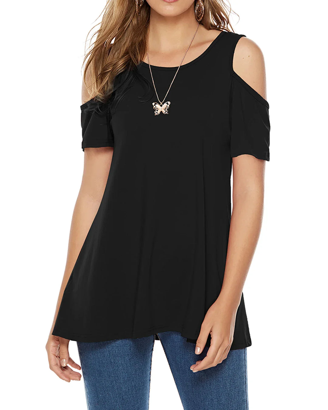 Weronika – Luźna tunika z odkrytymi ramionami