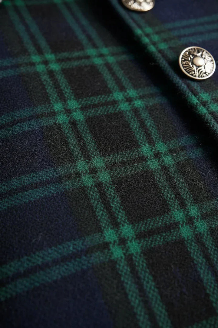 Audrey - Ponadczasowy Elegancki Płaszcz w Kratę